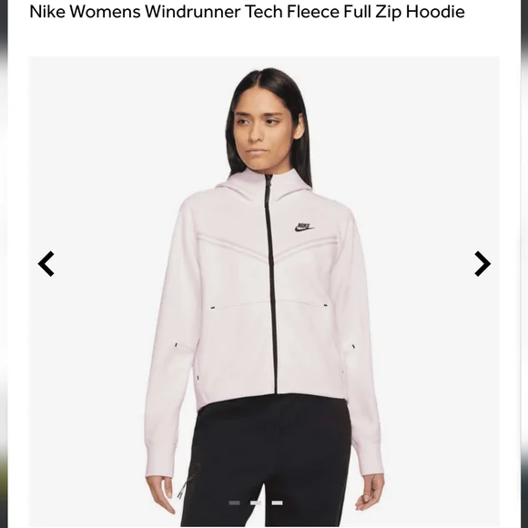 NIKE Size Small Windrunner Tech fleece full zip pale muted pink hoodie - Picture 1 of 11